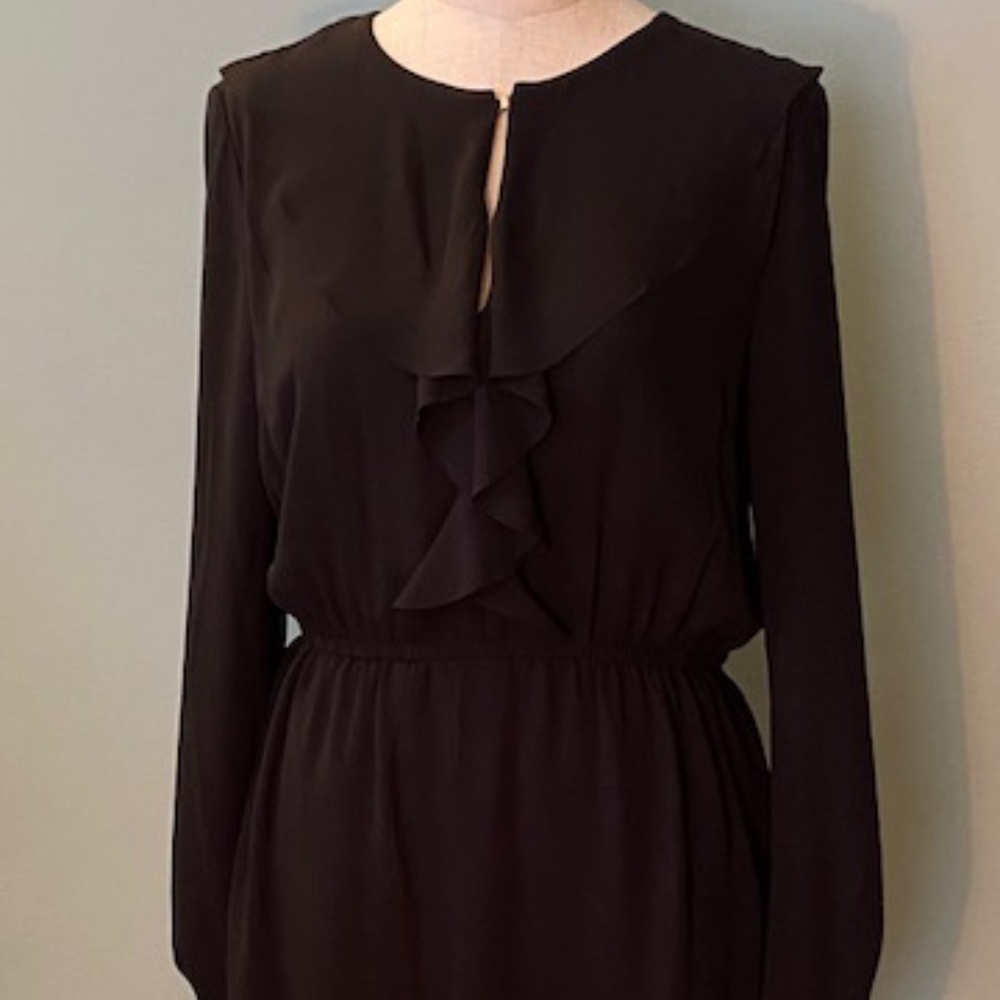 H&M Long Sleeve Black Knee Length Dress Size 10